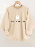 Elorivane Plus Size Halloween Graphic Crew Neck Long Sleeve Pullover for Fall Street Style - Image 15