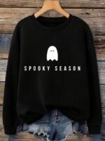 Elorivane Plus Size Halloween Graphic Crew Neck Long Sleeve Pullover for Fall Street Style - Image 21