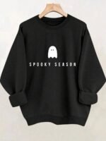 Elorivane Plus Size Halloween Graphic Crew Neck Long Sleeve Pullover for Fall Street Style - Image 19