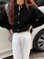 Elorivane Women's Vintage Knit Cardigan | Loose Old Money Style, Commuter Autumn Winter Sweater - Image 12