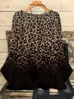 Elorivane Plus Size All-Over Print Loose Round Neck 3/4 Sleeve Blouse for Spring Summer Vacation Fall - Image 2