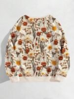 Elorivane Plus Size Christmas Graphic Sweatshirt, Crew Neck Long Sleeve Cute Character Top, Casual Everyday Wear - Image 6