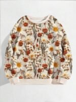 Elorivane Plus Size Christmas Graphic Sweatshirt, Crew Neck Long Sleeve Cute Character Top, Casual Everyday Wear - Image 7