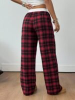 Elorivane Women Checked Wide Leg Pants, Loose Casual Fall Trousers - Image 8