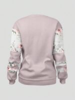 Elorivane Plus Size Floral Patchwork Print Pullover Sweatshirt for Spring Autumn Winter Casual Holiday Style - Image 2