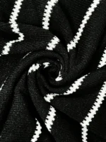 Elorivane Plus Size Black And White Knit Cardigan Elegant Soft Casual for Autumn Winter Office Formal Wear - Image 6