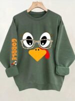 Elorivane Women's Thanksgiving Funny Turkey Graphic Sweatshirt | Casual Holiday Party Fall Pullover - Image 9