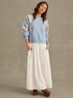 Elorivane Women Floral Jacquard Knit Sweater, Boatneck Long Sleeve Western Cowgirl Fall Winter Rodeo Top - Image 9