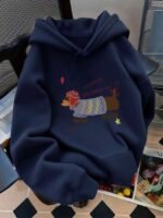 Elorivane Women's Dachshund Print Hooded Sweatshirt, Long Sleeve Casual - Image 5