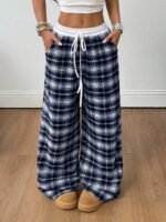 Elorivane Women Checked Wide Leg Pants, Loose Casual Fall Trousers - Image 13