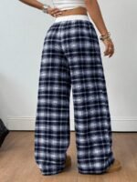 Elorivane Women Checked Wide Leg Pants, Loose Casual Fall Trousers - Image 14