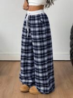 Elorivane Women Checked Wide Leg Pants, Loose Casual Fall Trousers - Image 15