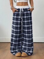 Elorivane Women Checked Wide Leg Pants, Loose Casual Fall Trousers - Image 16