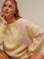 Elorivane Women Floral Jacquard Knit Sweater, Boatneck Long Sleeve Western Cowgirl Fall Winter Rodeo Top - Image 20