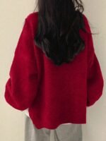 Elorivane Women's Drop Shoulder Knit Sweater, Korean Loose Casual - Image 31