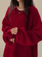 Elorivane Women's Drop Shoulder Knit Sweater, Korean Loose Casual - Image 32