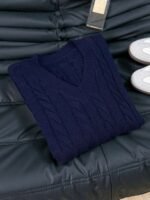 Elorivane Women's Minimalist V-Neck Loose Knit Sweater | Low-Key Vintage Brown Pullover Fall - Image 10