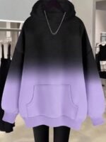 Elorivane Plus Size Ombre Regular Fit Casual Sweatshirt for Fall Winter - Image 6
