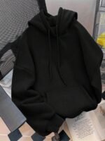 Elorivane Women Y2K Solid Color Hooded Pullover Sweatshirt, Casual Yellow Fall Back To School Hoodie - Image 22