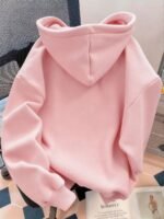 Elorivane Women Y2K Solid Color Hooded Pullover Sweatshirt, Casual Yellow Fall Back To School Hoodie - Image 7