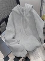 Elorivane Women Y2K Solid Color Hooded Pullover Sweatshirt, Casual Yellow Fall Back To School Hoodie - Image 29
