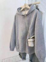 Elorivane Women Y2K Solid Color Hooded Pullover Sweatshirt, Casual Yellow Fall Back To School Hoodie - Image 30