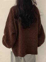 Elorivane Women's Drop Shoulder Knit Sweater, Korean Loose Casual - Image 14
