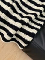 Elorivane Women's Casual Streetwear High Neck Striped Loose Knit Pullover Sweater Fall - Image 8