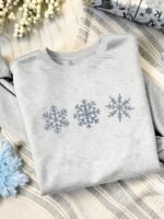 Elorivane Women's Snowflake Embroidered Sweatshirt, Christmas Style - Image 4