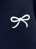 Elorivane Women Bow Pattern Long Sleeve Pocket Sweatshirt, Cute Casual Fall Top - Image 4