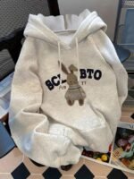 Elorivane Women's Cartoon Rabbit Print Hoodie, Casual Sweatshirt, Autumn Winter Essential & Christmas Gift