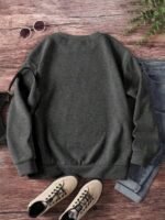 Elorivane Women's Funny Cat Halloween Sweatshirt, Drop Shoulder Casual - Image 2
