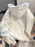 Elorivane Women Y2K Solid Color Hooded Pullover Sweatshirt, Casual Yellow Fall Back To School Hoodie - Image 2