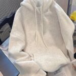 Elorivane Women Y2K Solid Color Hooded Pullover Sweatshirt, Casual Yellow Fall Back To School Hoodie