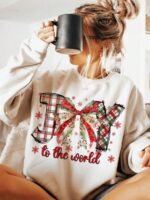 Elorivane Jesus Merry Christmas Crew Neck Sweatshirt, Women Long Sleeve Pullover, Fall Winter Casual Top