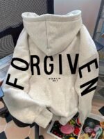 Elorivane Women's FORGIVEN Christian Hooded Sweatshirt, Cozy Casual Long Sleeve