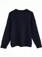 Elorivane Plus Size Drop Shoulder Five-Pointed Star Jacquard Knit Crew Neck Sweater for Fall Winter - Image 12