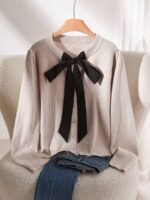 Elorivane Plus Size Lace-Up Cardigan, Versatile Autumn Winter Casual Sweater