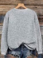Elorivane Plus Size "Kindness Is Free" Graphic Sweatshirt, Black Cowboy Style, Fall Winter Back To School Casual Top - Image 11
