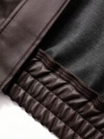Elorivane Plus Size PU Leather Moto Jacket, Solid Lapel Loose Autumn Winter Outerwear - Image 16