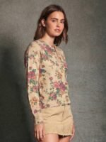 Elorivane Women Floral Jacquard Cardigan, Crewneck Button Front Relaxed Long Sleeve Western Cowgirl Fall Winter Knit Top - Image 4