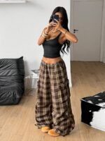 Elorivane Women Vintage Western Y2K Low Waist Parachute Cargo Pants, Summer Streetwear Trousers - Image 25