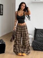 Elorivane Women Vintage Western Y2K Low Waist Parachute Cargo Pants, Summer Streetwear Trousers - Image 23