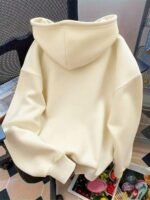 Elorivane Women Y2K Solid Color Hooded Pullover Sweatshirt, Casual Yellow Fall Back To School Hoodie - Image 48