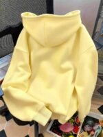 Elorivane Women Y2K Solid Color Hooded Pullover Sweatshirt, Casual Yellow Fall Back To School Hoodie - Image 11