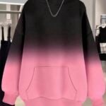 Elorivane Plus Size Ombre Regular Fit Casual Sweatshirt for Fall Winter