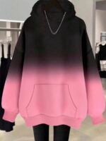 Elorivane Plus Size Ombre Regular Fit Casual Sweatshirt for Fall Winter