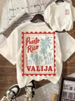 Elorivane Women's Seaside Coconut Palm Graphic Tee, Round Neck Casual Short Sleeve Top for Spring Summer Vacation