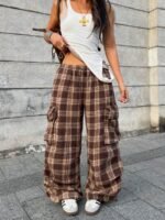 Elorivane Women Vintage Western Y2K Low Waist Parachute Cargo Pants, Summer Streetwear Trousers - Image 21