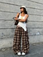 Elorivane Women Vintage Western Y2K Low Waist Parachute Cargo Pants, Summer Streetwear Trousers - Image 20